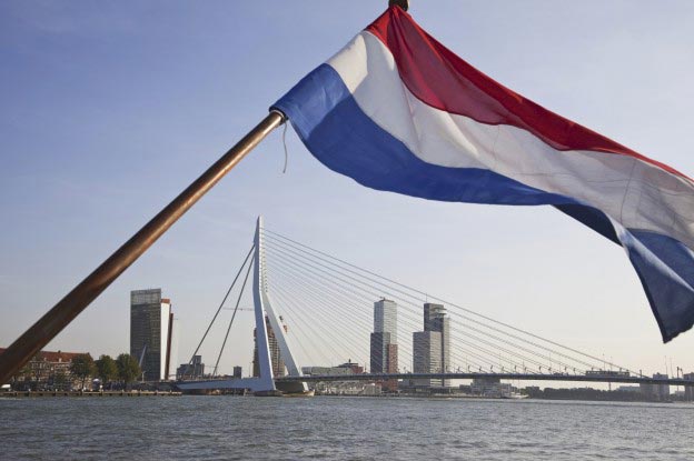 port of rotterdam, flag on boat
